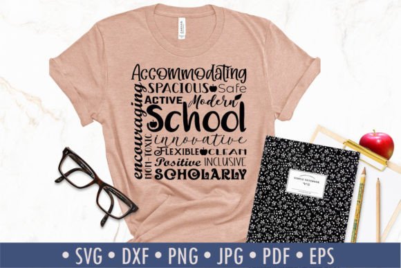 Download School Positive Words Cut File| Square - Premium Resources