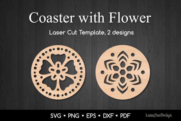 Download Decorative Coasters with Flower Cut File - Premium Resources