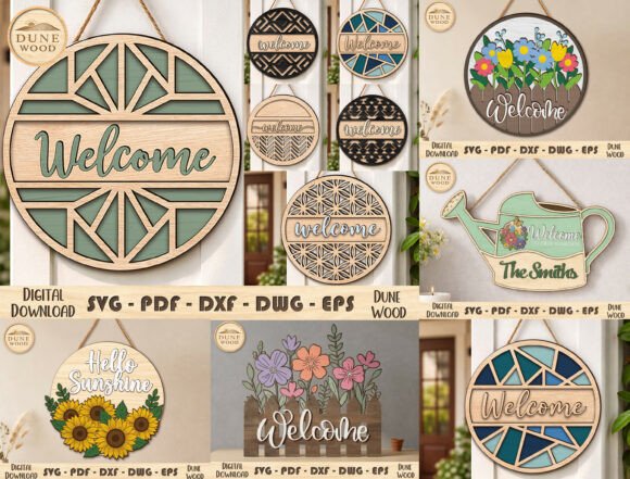 Download Welcome Sign Laser Cut SVG Bundle - Laser cut svg bundle Collection